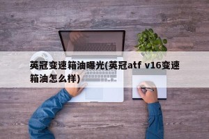 英冠变速箱油曝光(英冠atf v16变速箱油怎么样)