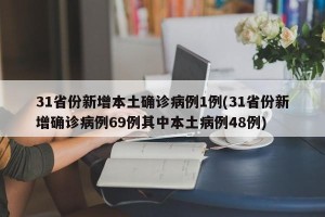 31省份新增本土确诊病例1例(31省份新增确诊病例69例其中本土病例48例)