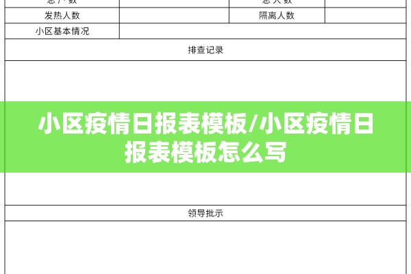 小区疫情日报表模板/小区疫情日报表模板怎么写