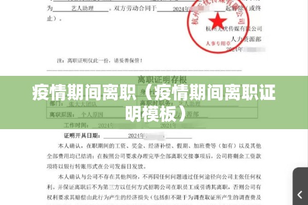 疫情期间离职（疫情期间离职证明模板）