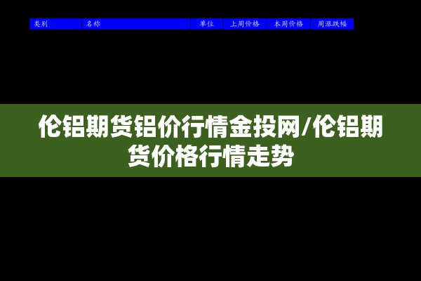 伦铝期货铝价行情金投网/伦铝期货价格行情走势