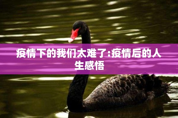 疫情下的我们太难了:疫情后的人生感悟 疫情下的我们太难了:疫情后的人生感悟