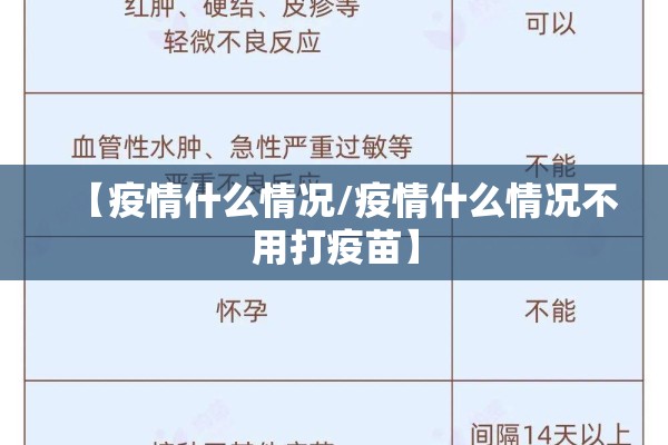 【疫情什么情况/疫情什么情况不用打疫苗】