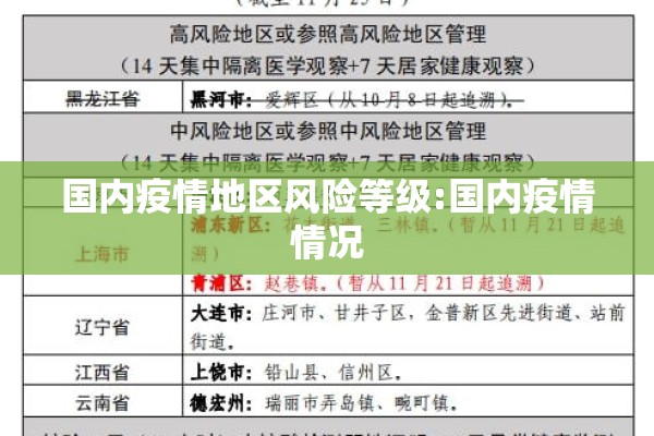 国内疫情地区风险等级:国内疫情情况