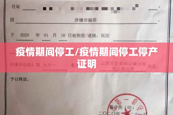 疫情期间停工/疫情期间停工停产证明