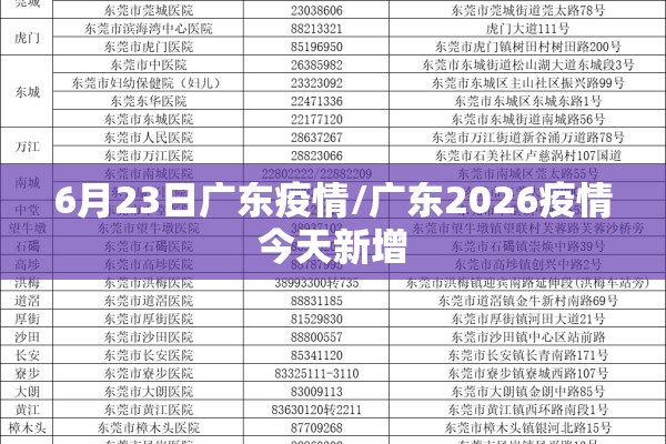 6月23日广东疫情/广东2026疫情今天新增