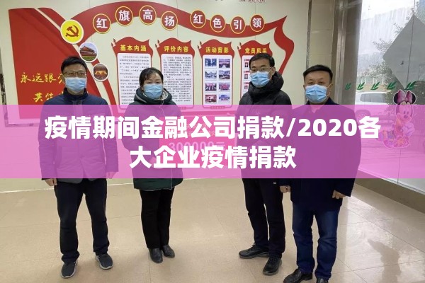 疫情期间金融公司捐款/2020各大企业疫情捐款