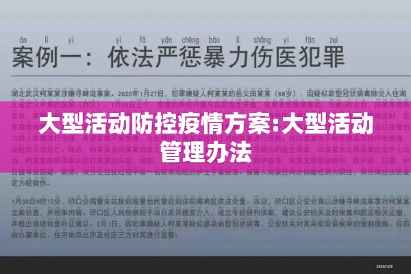 大型活动防控疫情方案:大型活动管理办法