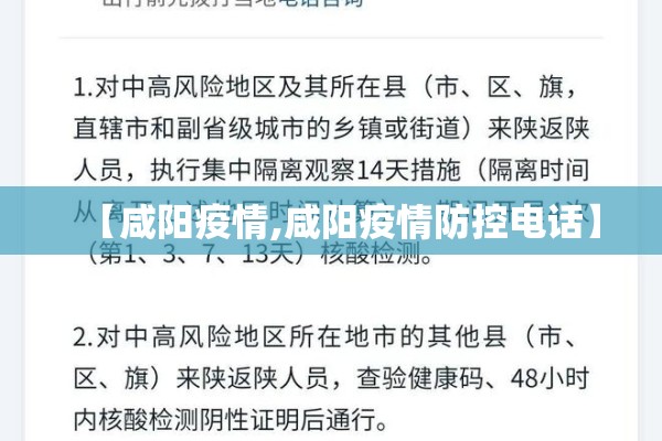 【咸阳疫情,咸阳疫情防控电话】