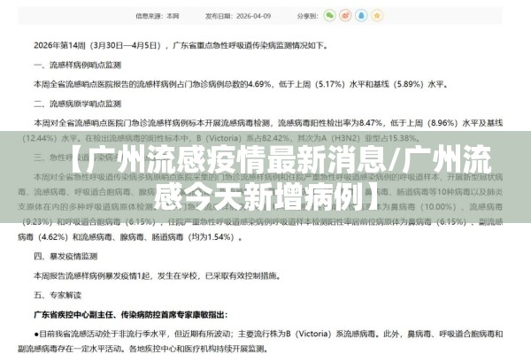 【广州流感疫情最新消息/广州流感今天新增病例】