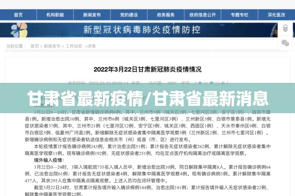 甘肃省最新疫情/甘肃省最新消息