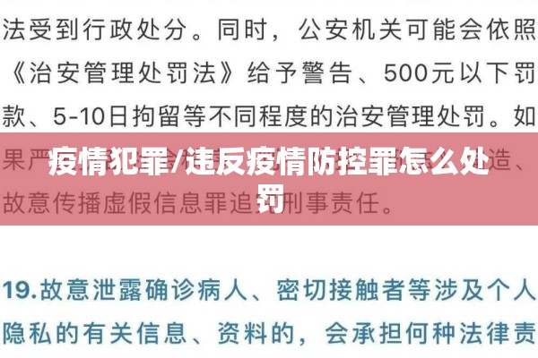 疫情犯罪/违反疫情防控罪怎么处罚