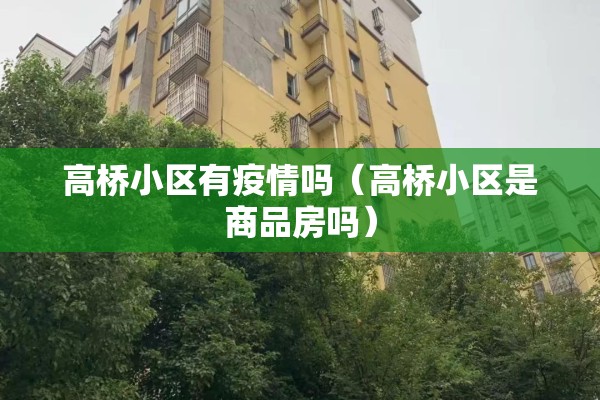 高桥小区有疫情吗（高桥小区是商品房吗）