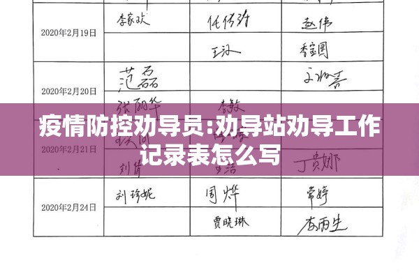疫情防控劝导员:劝导站劝导工作记录表怎么写