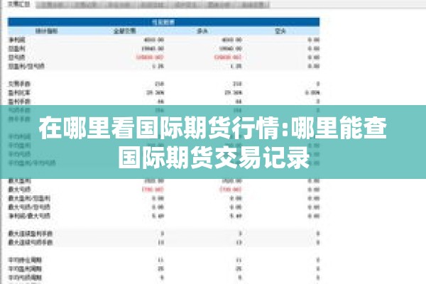 在哪里看国际期货行情:哪里能查国际期货交易记录
