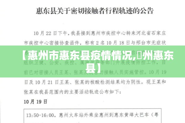 【惠州市惠东县疫情情况,恵州惠东县】