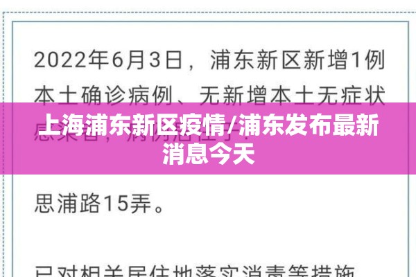 上海浦东新区疫情/浦东发布最新消息今天