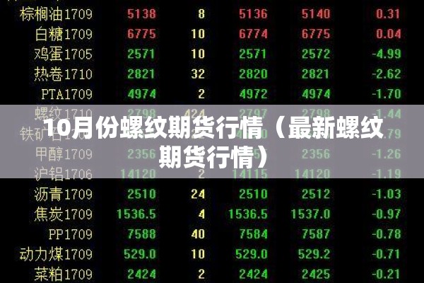 10月份螺纹期货行情（最新螺纹期货行情）