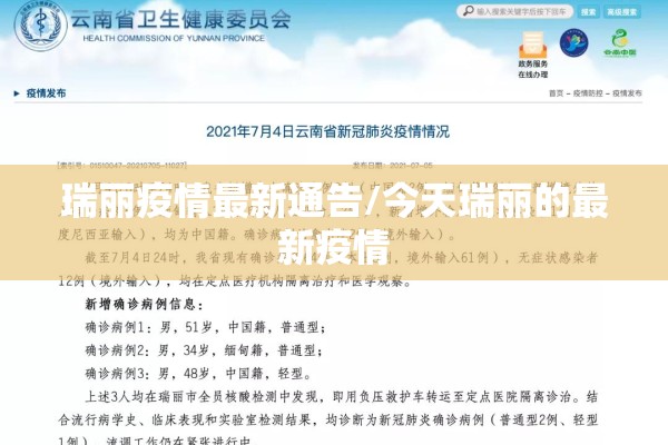 瑞丽疫情最新通告/今天瑞丽的最新疫情