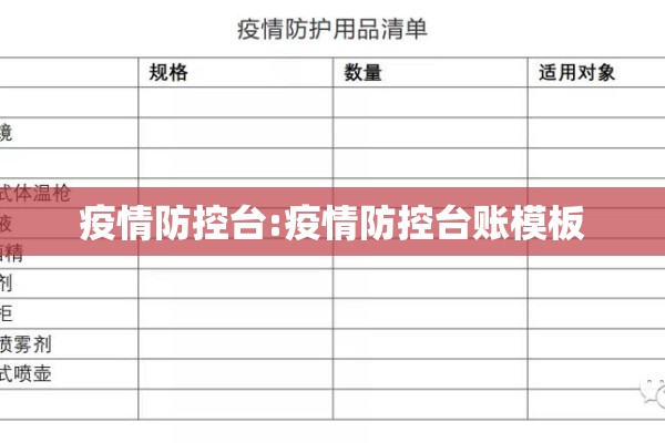 疫情防控台:疫情防控台账模板