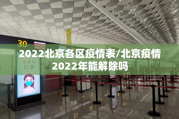 2022北京各区疫情表/北京疫情2022年能解除吗