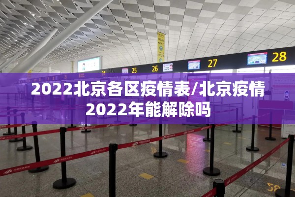 2022北京各区疫情表/北京疫情2022年能解除吗