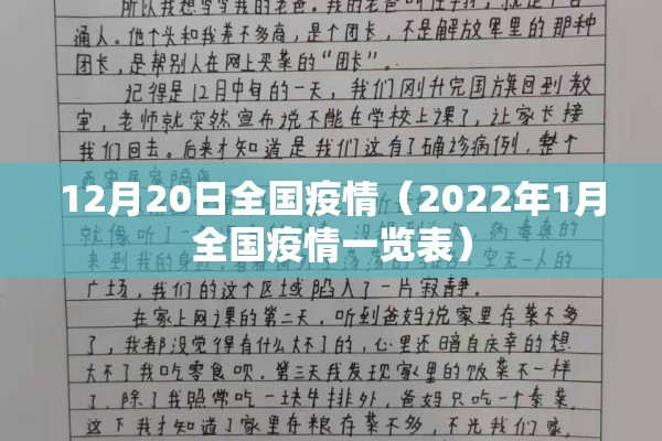 12月20日全国疫情（2022年1月全国疫情一览表）