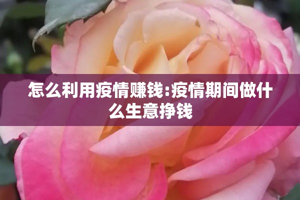 怎么利用疫情赚钱:疫情期间做什么生意挣钱 怎么利用疫情赚钱:疫情期间做什么生意挣钱