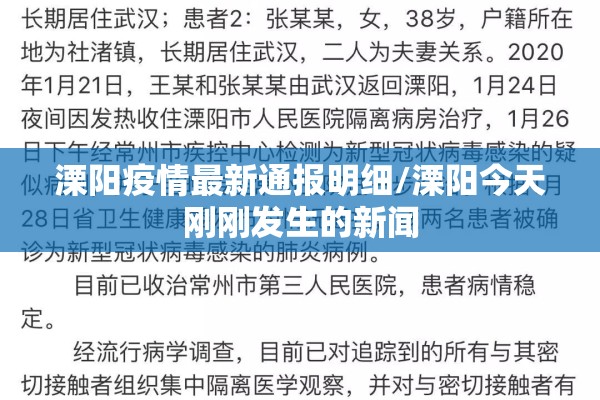 溧阳疫情最新通报明细/溧阳今天刚刚发生的新闻