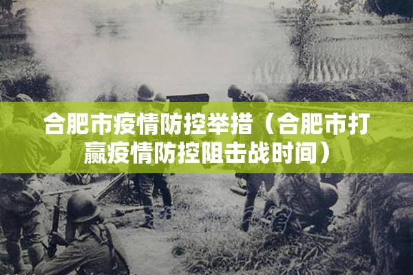 合肥市疫情防控举措（合肥市打赢疫情防控阻击战时间）