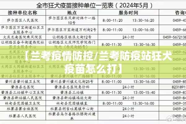 【兰考疫情防控/兰考防疫站狂犬疫苗怎么打】