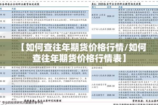 【如何查往年期货价格行情/如何查往年期货价格行情表】 【如何查往年期货价格行情/如何查往年期货价格行情表】