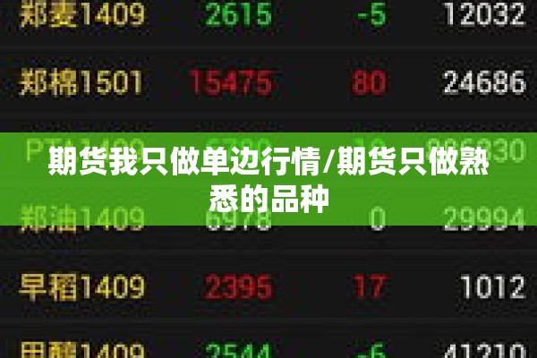 期货我只做单边行情/期货只做熟悉的品种