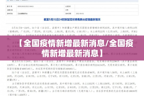 【全国疫情新增最新消息/全国疫情新增最新消息】 【全国疫情新增最新消息/全国疫情新增最新消息】