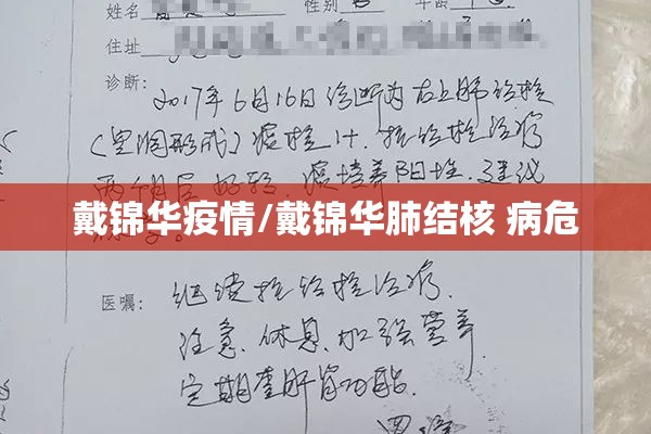戴锦华疫情/戴锦华肺结核 病危