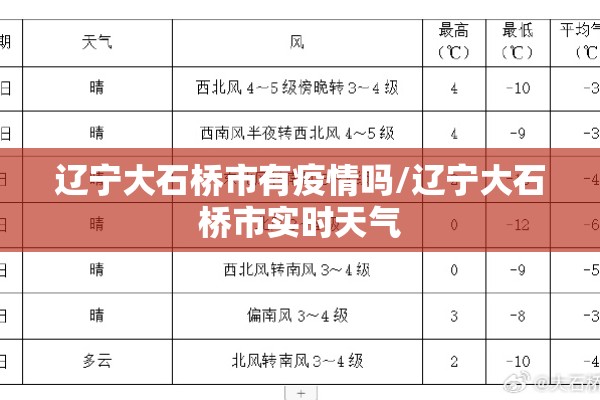 辽宁大石桥市有疫情吗/辽宁大石桥市实时天气