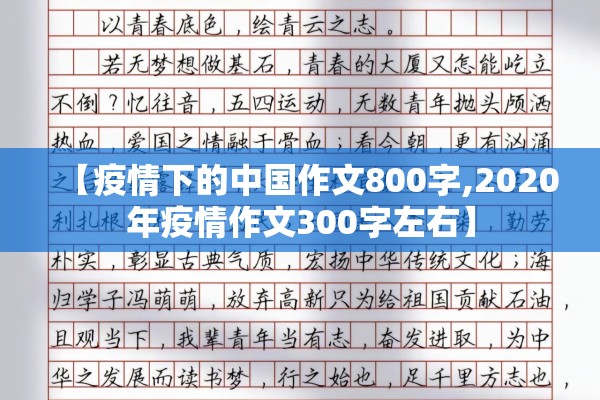 【疫情下的中国作文800字,2020年疫情作文300字左右】