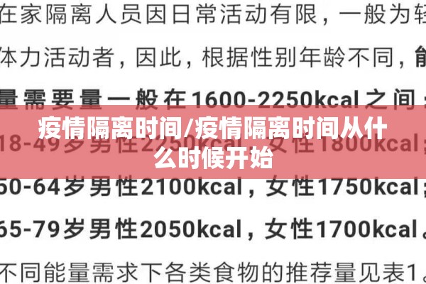 疫情隔离时间/疫情隔离时间从什么时候开始