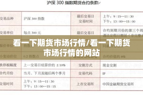 看一下期货市场行情/看一下期货市场行情的网站 看一下期货市场行情/看一下期货市场行情的网站