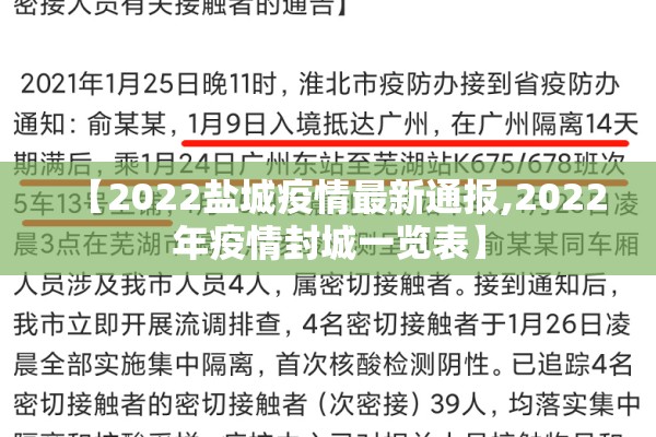 【2022盐城疫情最新通报,2022年疫情封城一览表】