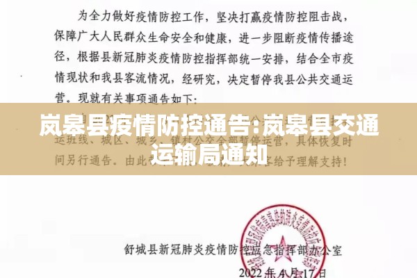 岚皋县疫情防控通告:岚皋县交通运输局通知