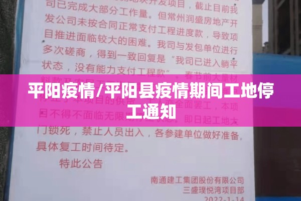 平阳疫情/平阳县疫情期间工地停工通知