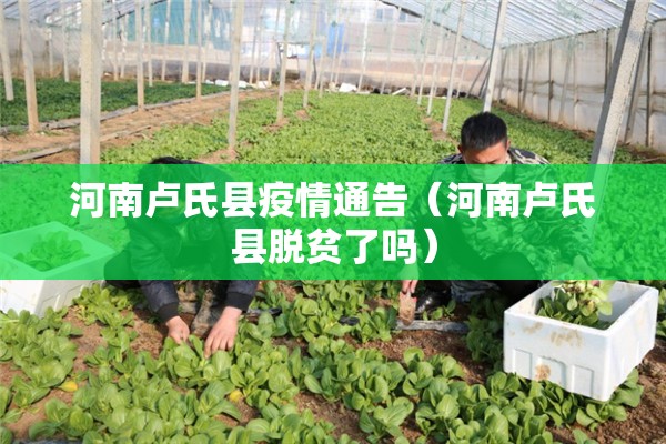 河南卢氏县疫情通告(河南卢氏县脱贫了吗) 河南卢氏县疫情通告(河南卢氏县脱贫了吗)