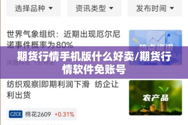 期货行情手机版什么好卖/期货行情软件免账号